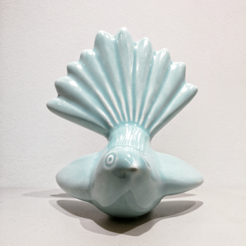 Ceramic Fantail Wall Art Turquoise Green