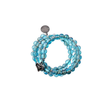 Flexi Glass Bead Bracelet Aqua