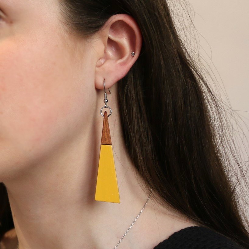 Yellow mustard store earrings