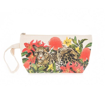 Flox Cotton Pouch w Wristlet Leopard - Flox at The Vault NZ - NZ