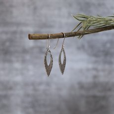 Small Abstract Leaf Earrings Silver-jewellery-The Vault