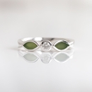 Pounamu and Cubic Zirconia Blossom Ring