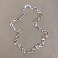 Silver and Brass Diamond Link Chain-jewellery-The Vault