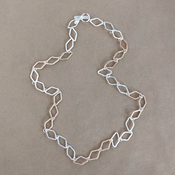 Silver and Brass Diamond Link Chain