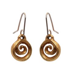 Gold Plate Koru Drop Earrings-jewellery-The Vault