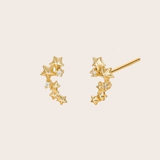 Among The Stars Climber Studs Gold Plate-jewellery-The Vault