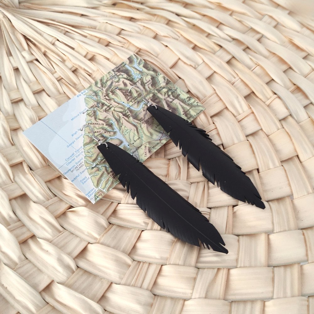 Small feather online earrings