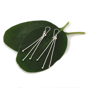 Drop Twig Earrings Silver