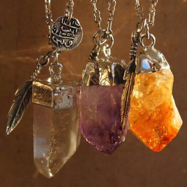 Long deals crystal necklaces