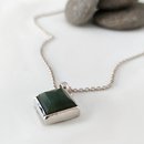 Square Faceted Pounamu Kowhai Necklace