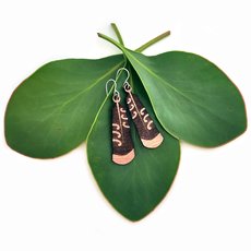 Huia Feather Earrings Plywood 50mm-jewellery-The Vault