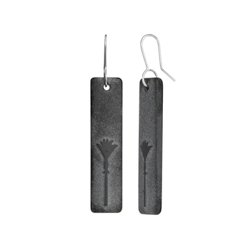 Glass Nikau Drop Earrings Black