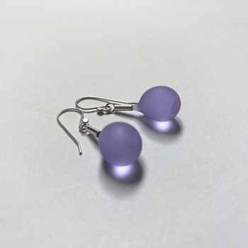 Sea Drops Glass Earrings Lilac