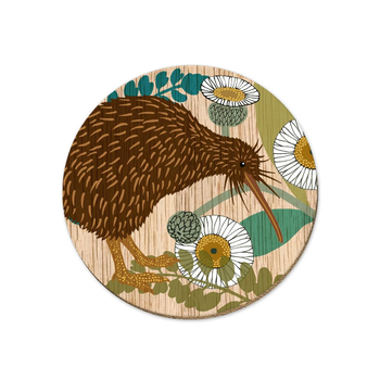 Screenprint Ngutu Roa Kiwi Coaster Single