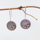 Sixpence Earrings with Tiny Bees