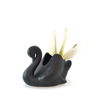 Swan Vase Small Black