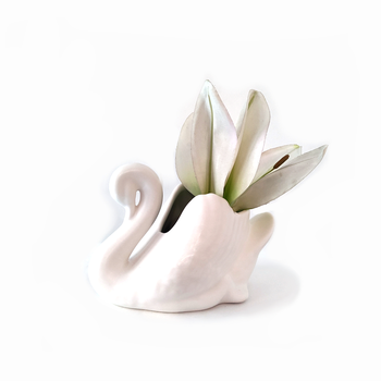 Swan Vase Small White