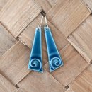 Porcelain Earrings Medium Koru Blue