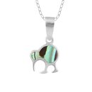 Paua Kiwi Necklace Silver