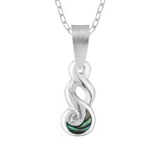 Paua Twist Necklace Silver-jewellery-The Vault