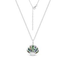 Paua Shell Necklace Silver-jewellery-The Vault