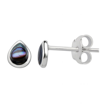 Paua Teardrop Studs Silver