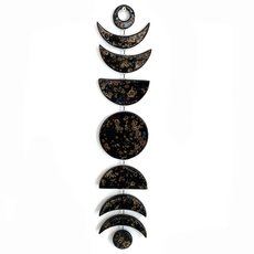Moon Phases Wall Hanging Black Speckled-artists-and-brands-The Vault