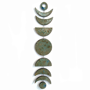 Moon Phases Wall Hanging Green Brown Blue