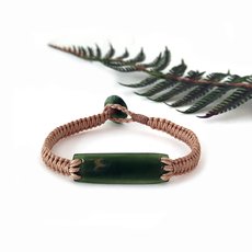 Pounamu Bracelet Beige Cord-jewellery-The Vault