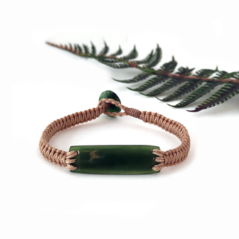 Pounamu Bracelet Beige Cord