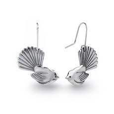 Fantail Earrings Silver-jewellery-The Vault