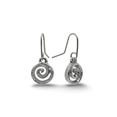 Silver Koru Drop Earrings-jewellery-The Vault