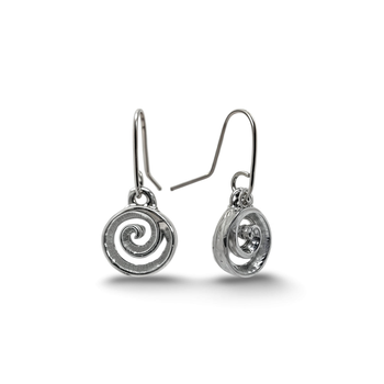 Silver Koru Drop Earrings