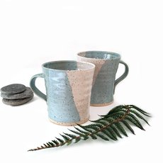 Blue and White Speckled Medium Mug-artists-and-brands-The Vault