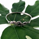 Floral Pounamu Hinged Cuff Bracelet