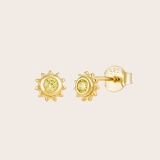 Life Force Sun Studs Gold Plate-jewellery-The Vault