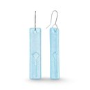 Glass Nikau Drop Earrings Light Blue