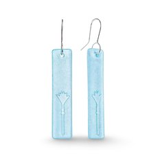 Glass Nikau Drop Earrings Light Blue-jewellery-The Vault