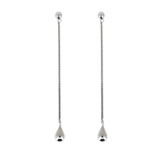 Droplet Drop Earrings Silver-jewellery-The Vault