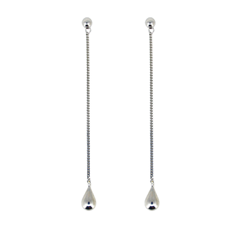 Droplet Drop Earrings Silver