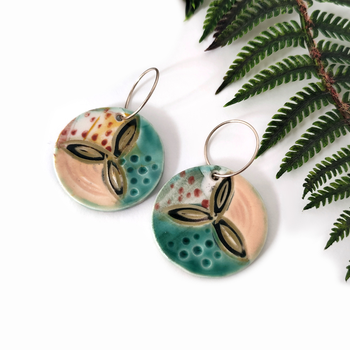 Porcelain Earrings Large Disc