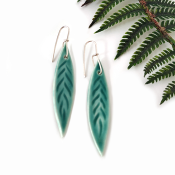 Porcelain Earrings Leaf