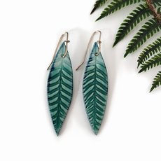Porcelain Earrings Leaf-jewellery-The Vault