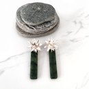 Cabbage Tree Earrings with Greenstone