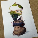 Floofadoops Birb(Bird) Stack A3 Print