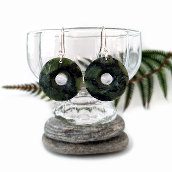 Douglas Creek Pounamu Earrings Disc