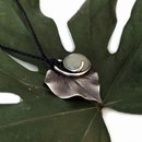 Silver Kawakawa Leaf Pendant with Pounamu