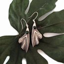 Silver Organic Leaf Earrings with Pounamu