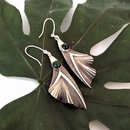 Silver Organic Leaf Earrings with Pounamu