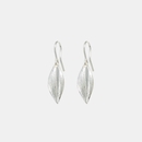 Leaf Earrings Short Hooks Silver